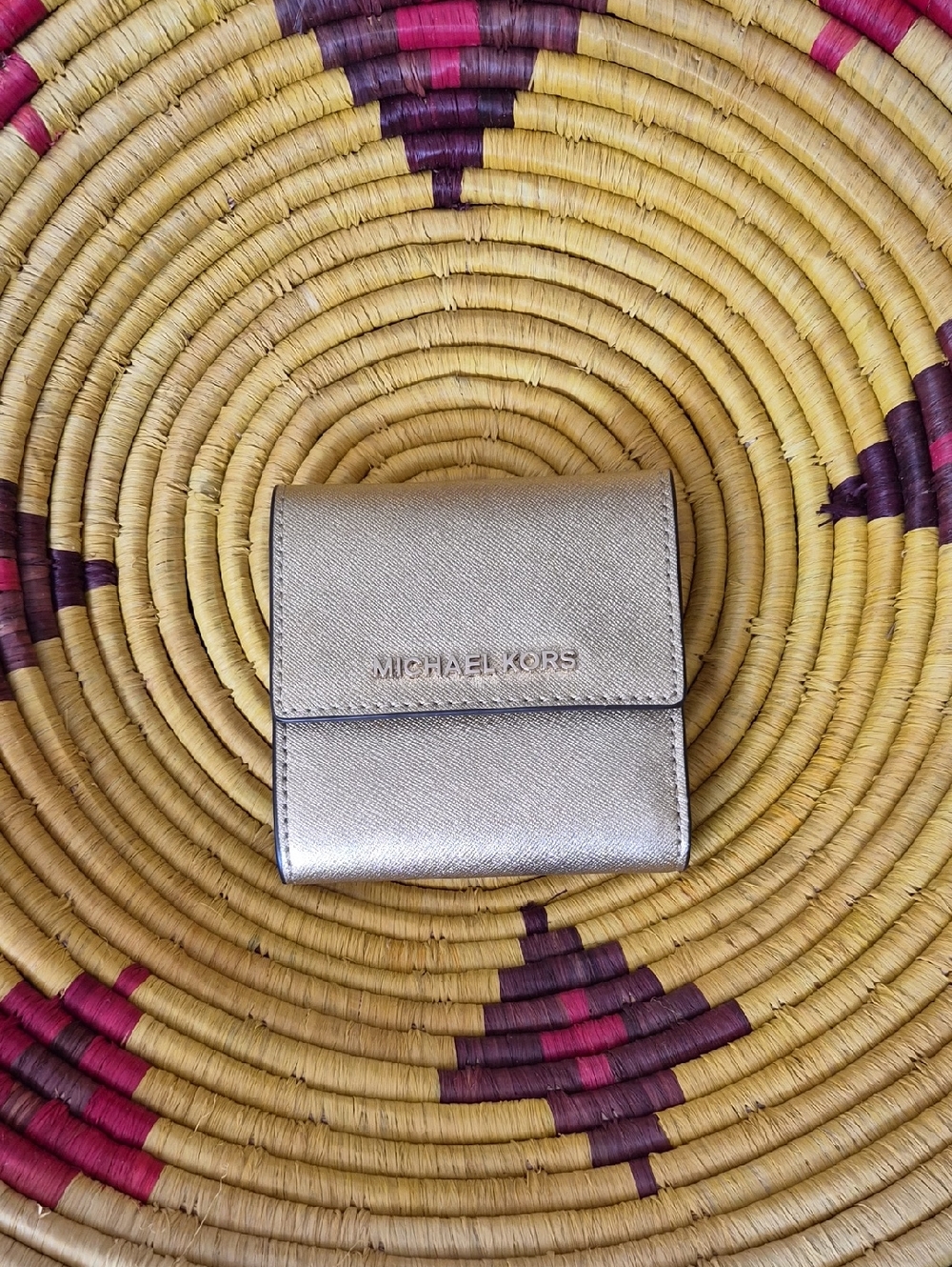 Michael Kors Metallic Silver Compact Wallet